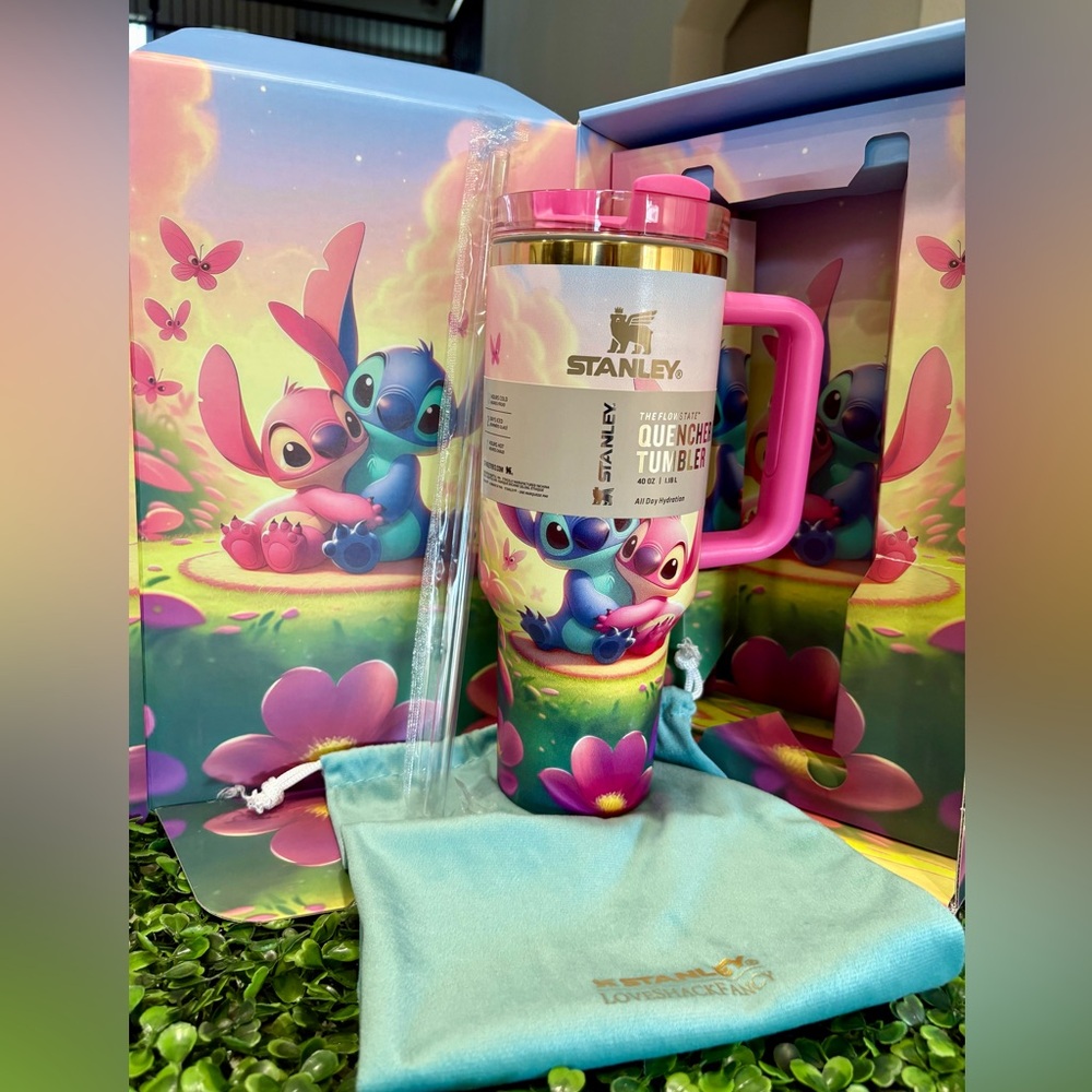 Stanley Pink and Blue Stitch Tumbler with Straw - Picture 6 of 6